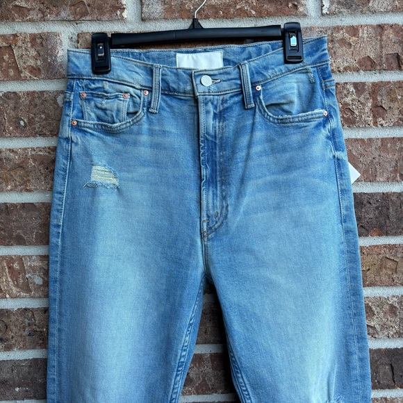 MOTHER superior high waisted rider skimp Classic Blue Distressed Women Jeans - Picture 3 of 10
